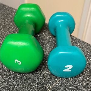 Athletech Green and Blue Kids Dumbbell Set